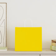 Sacchetti di Carta 50 pz con Manici Gialli 32x22x28 cm 4101778