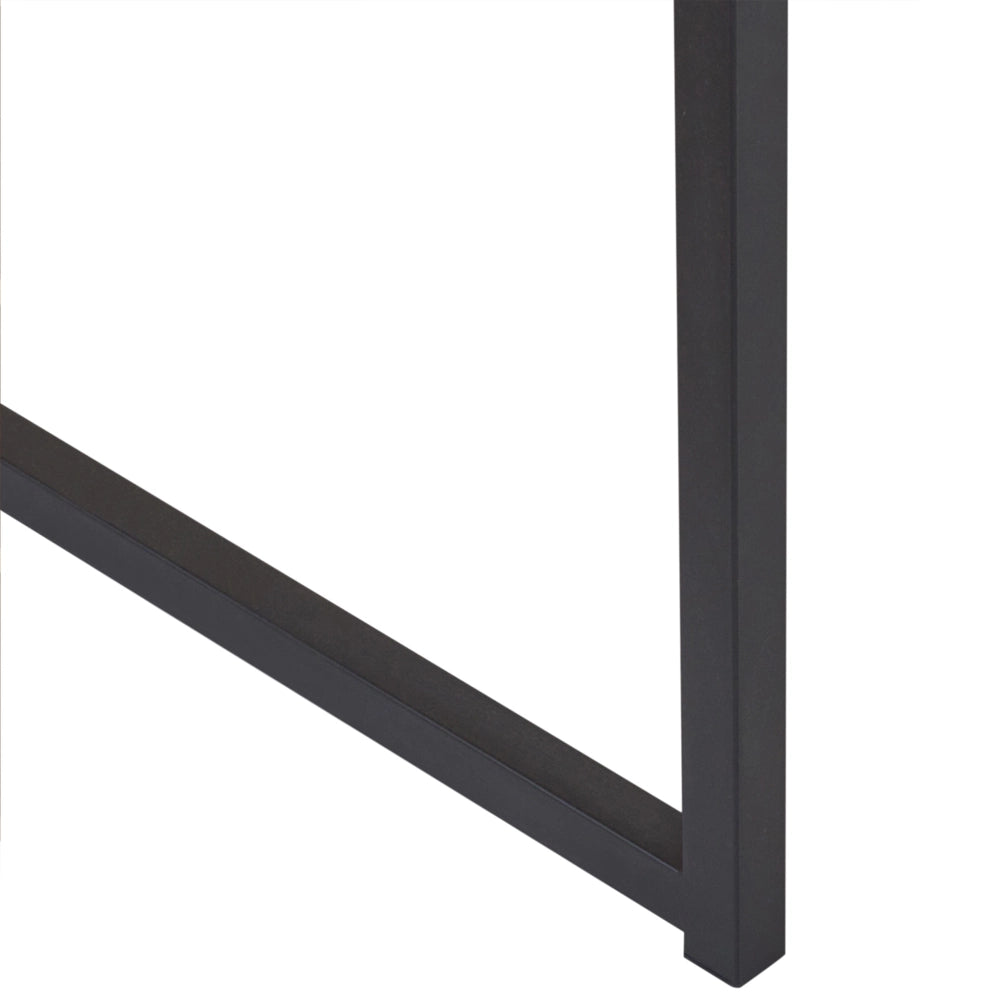 Scrivania da ufficio  marrone chiaro con MDF nero 140 x 140 cm Struttura in ferro con 3 ripiani Porta scorrevole
