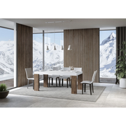 Tavolo allungabile 90x160/264 cm Roxell Mix piano Bianco Frassino - - Bianco Frassino/Noce