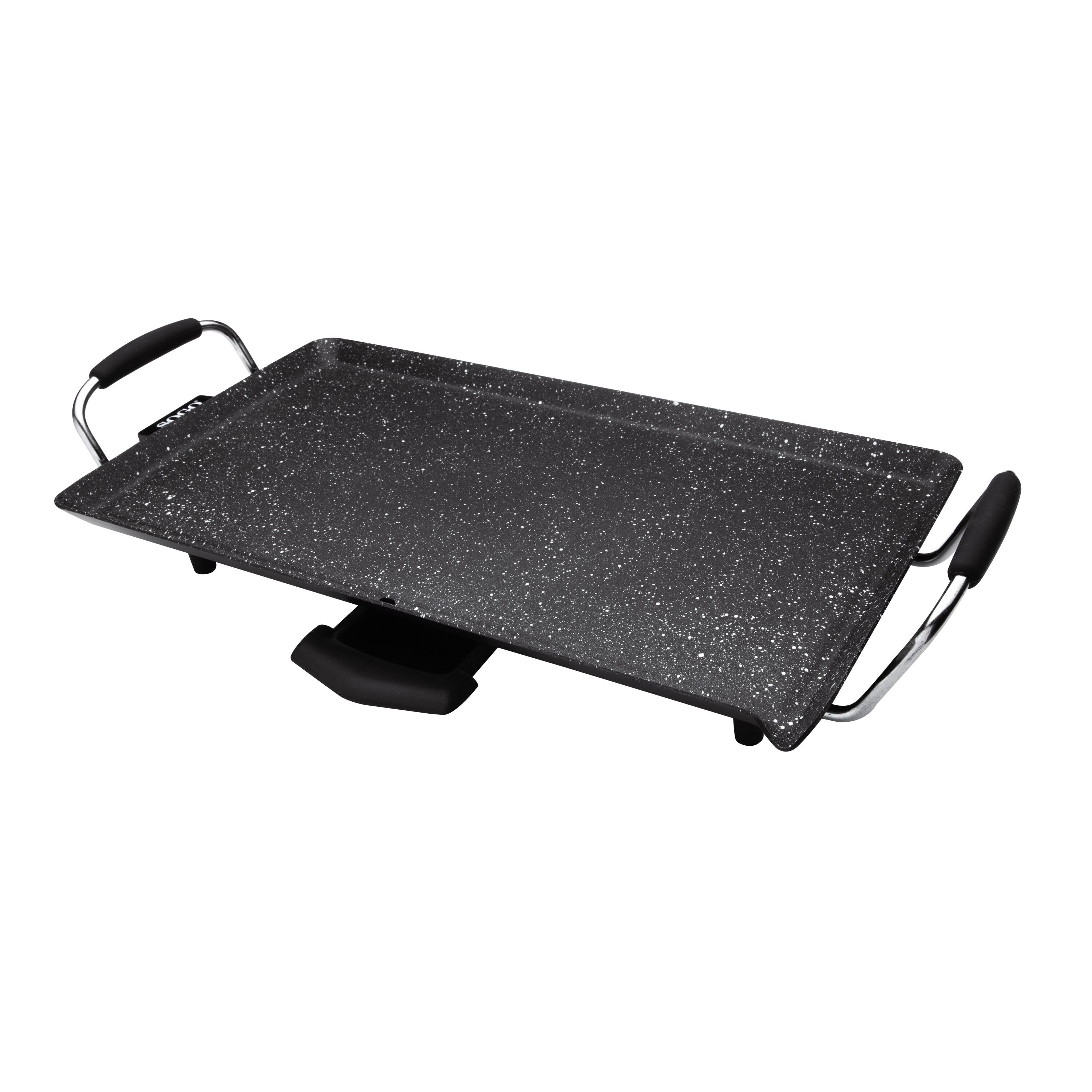 SOGO Grill Elettrico da Tavolo con Rivestimento in Marmo Antiaderente 2000W – Piastra Teppanyaki, BBQ, Termostato Regolabile, Facile Pulizia