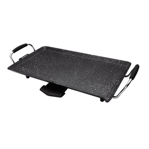 SOGO Grill Elettrico da Tavolo con Rivestimento in Marmo Antiaderente 2000W – Piastra Teppanyaki, BBQ, Termostato Regolabile, Facile Pulizia
