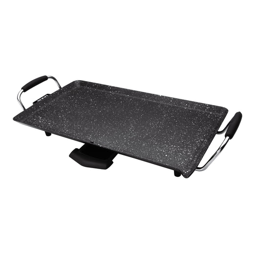 SOGO Grill Elettrico da Tavolo con Rivestimento in Marmo Antiaderente 2000W – Piastra Teppanyaki, BBQ, Termostato Regolabile, Facile Pulizia