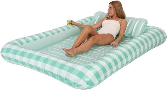Letto per solare - Piscina per solare - Airbed gonfiabile - Matraccia per piscina con schienale - Lettino per piscina per adulti - Airbed galleggiante - Float per piscina - Ombrellone gonfiabile per solare - Airbed con contenitore per bere -