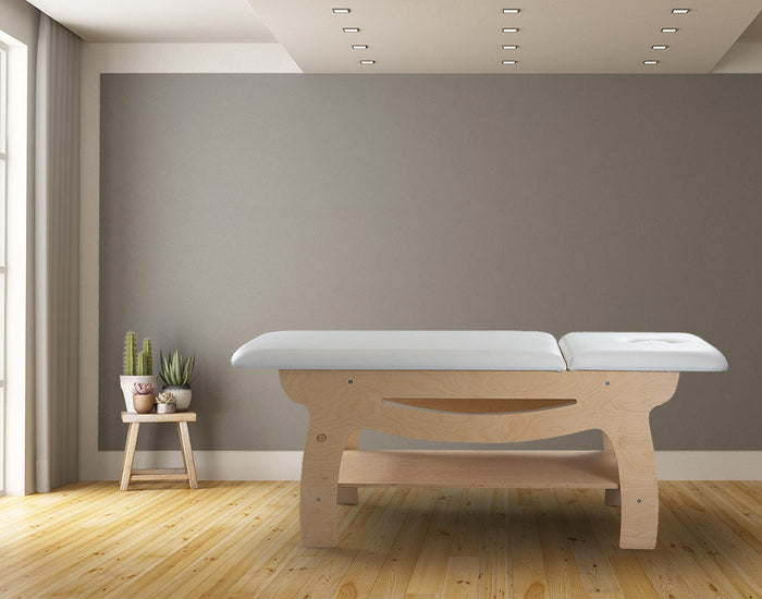 Lettino da Massaggio Fisioterapia Fisso 2 Sezioni 190x70x78cm Benotti Mandurah Bianco