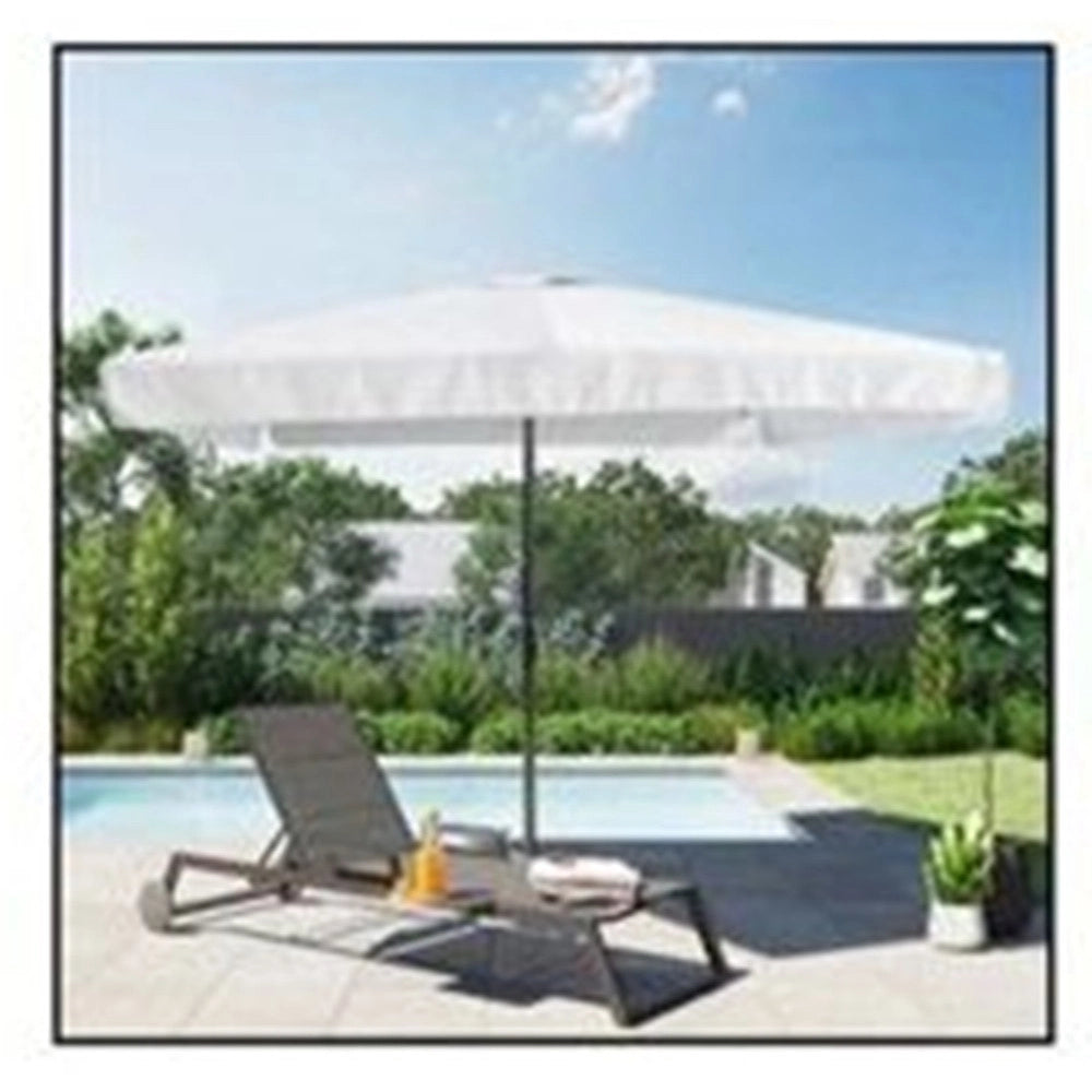 Trade Shop - Ombrellone Da Giardino Esterno Balcone Terrazzo Bianco 3x2 Mt Con Manovella 223223 -