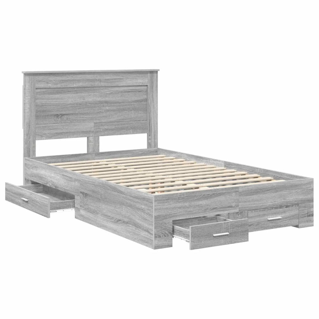 Struttura del letto con cassetto con testiera Legno multistrato 3410331