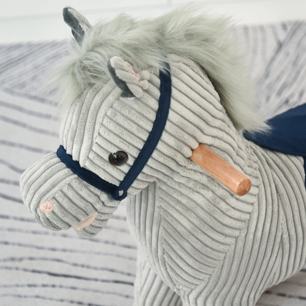 Cavallo Dondolo Bambino ¨C zephmum ¨C Legno 73x35x64 cm Azul Grigio