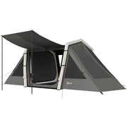 Tenda Gonfiabile da Campeggio 4 Persone ¨C Xylo ¨C 580x270x202cm Grigio Scuro 2 Camere