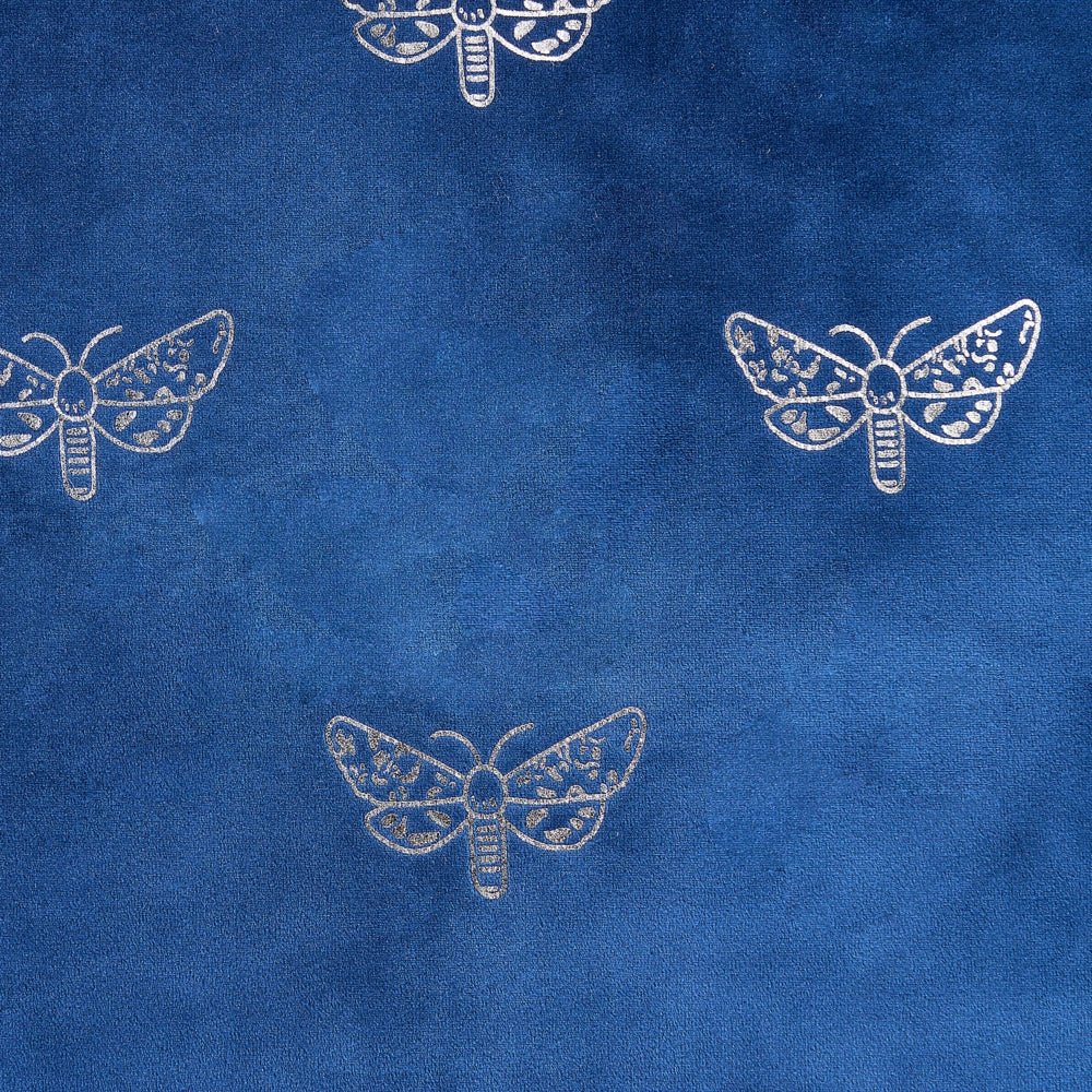 Set di 2 cuscini sparsi in velluto blu 45 x 45 cm Cuscino da lancio con motivo a farfalla Sfoderabile con imbottitura