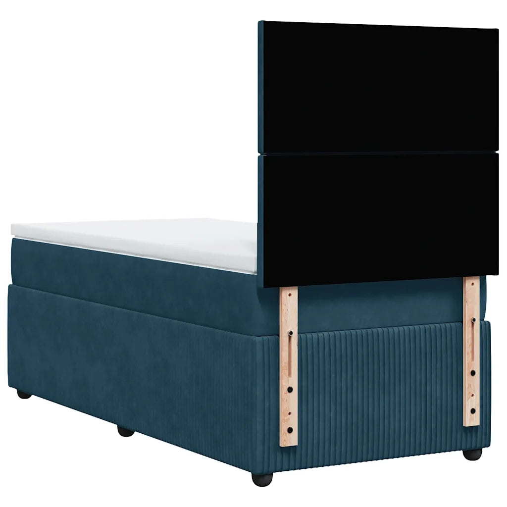 Giroletto a Molle con Materasso Blu 90x190 cm in Velluto 3294512