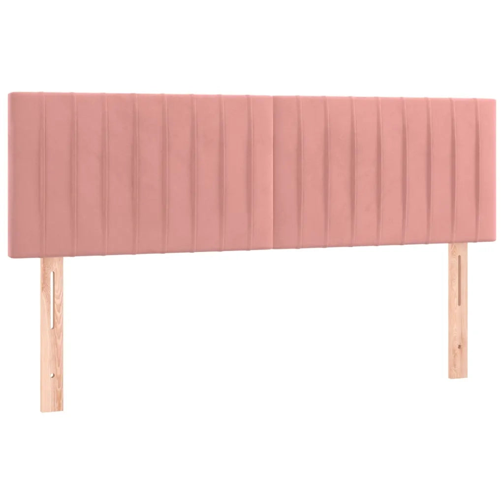 Letto a Molle con Materasso e LED Rosa 140x200 cm in Velluto