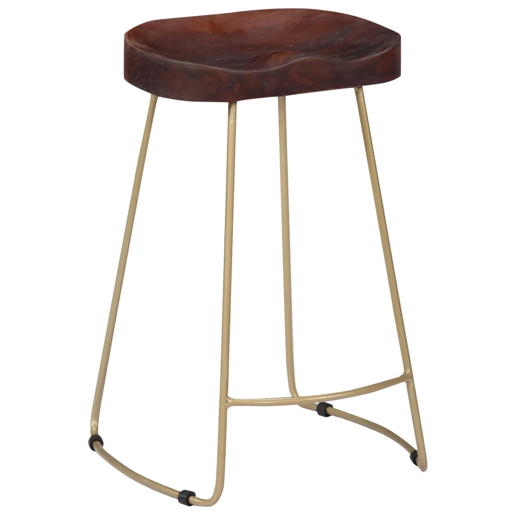Sgabelli da Bar Gavin 2 pz Legno Massello di Mango cod mxl 73293