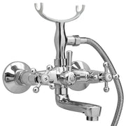 Rubinetto Vasca a 2 Maniglie con Soffione a Mano Cromato Retro CFW6544682