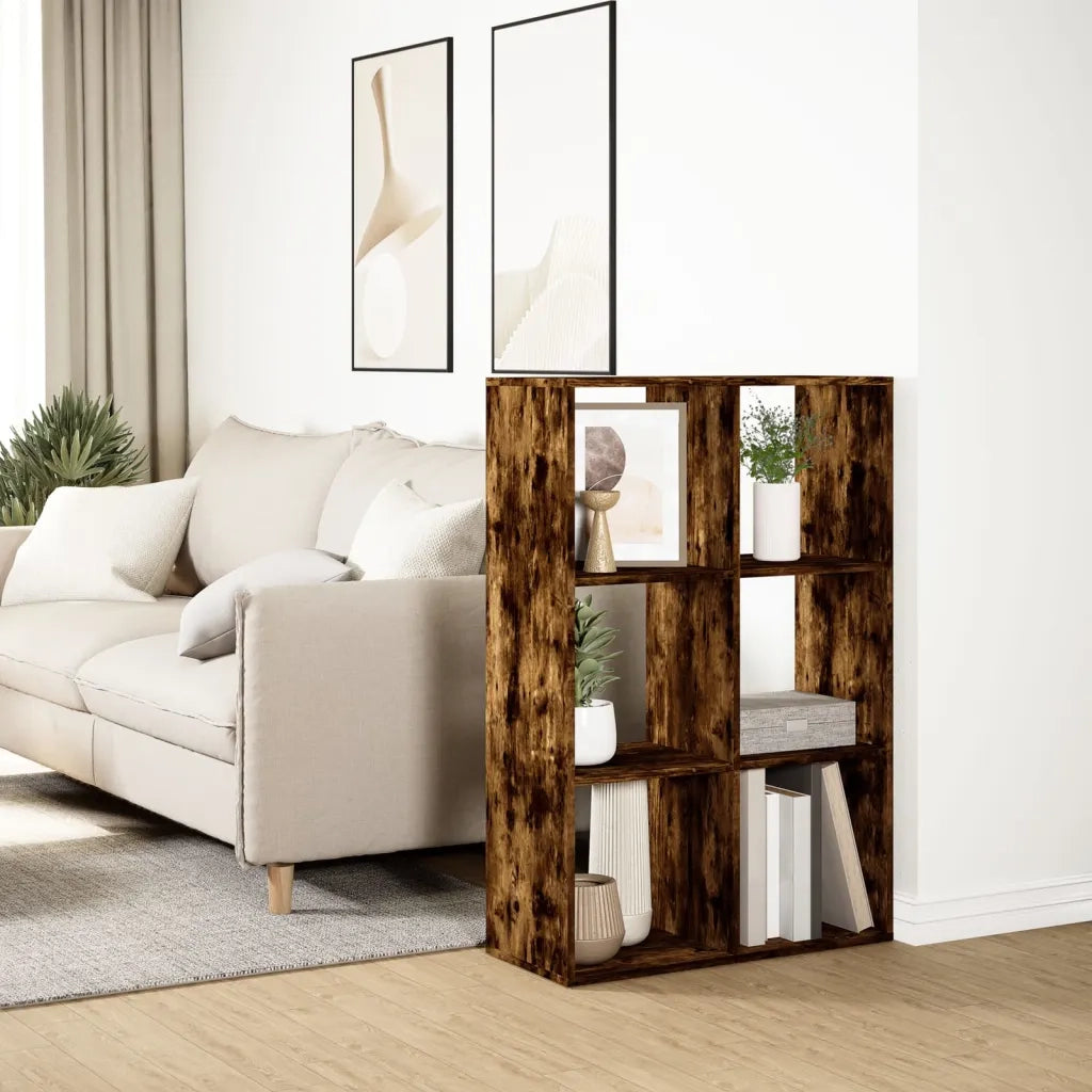 Libreria Divisorio Rovere Fumo 69,5x29x103,5cm in Truciolato 858016