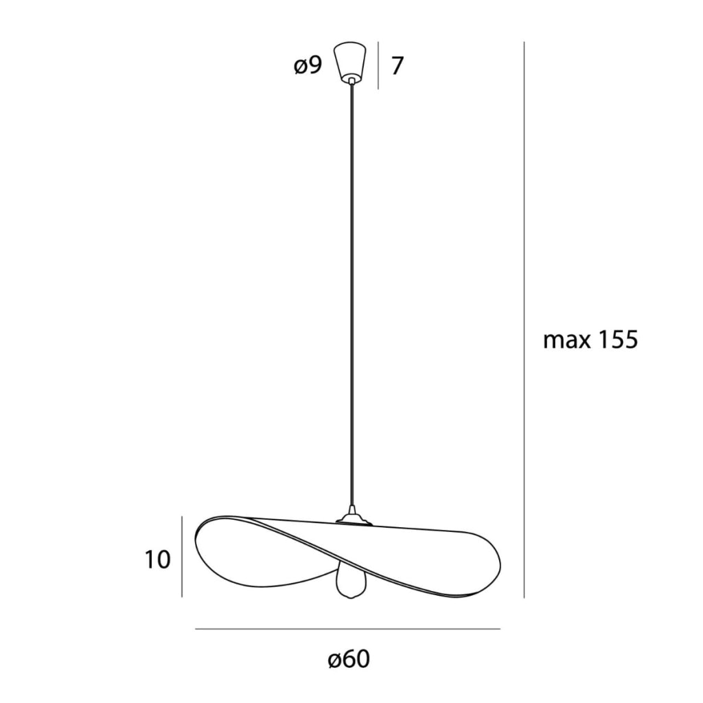 Lampada a sospensione NAP cappello paglia bianca Ø60 Maxlight