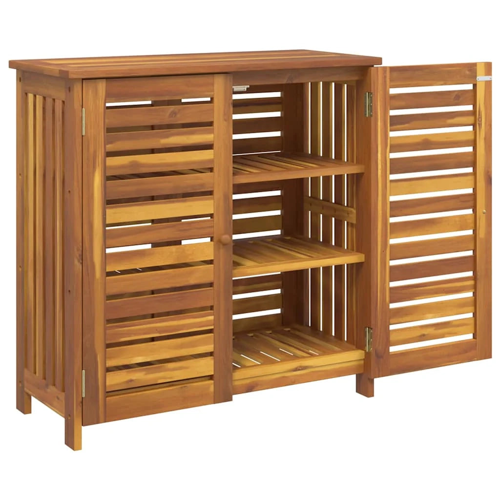 Mobiletto da giardino rettangolare moderno con 3 ripiani funzionali 90 x 40 x 90 cm in legno di acacia naturale 02_0058505