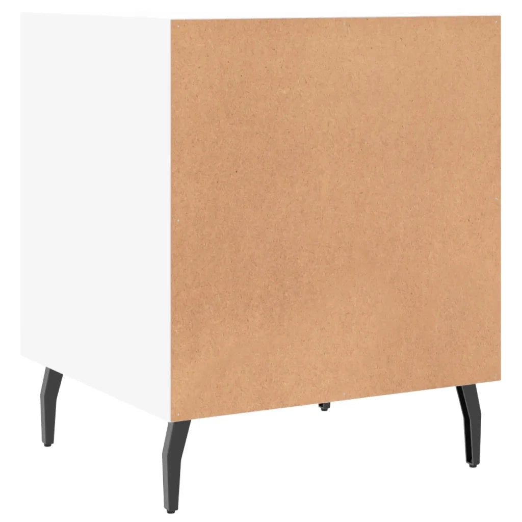 Set di 2 Comodini | Armadio da Notte | Mobiletto da notte Bianchi 40x40x50 cm in Legno Multistrato