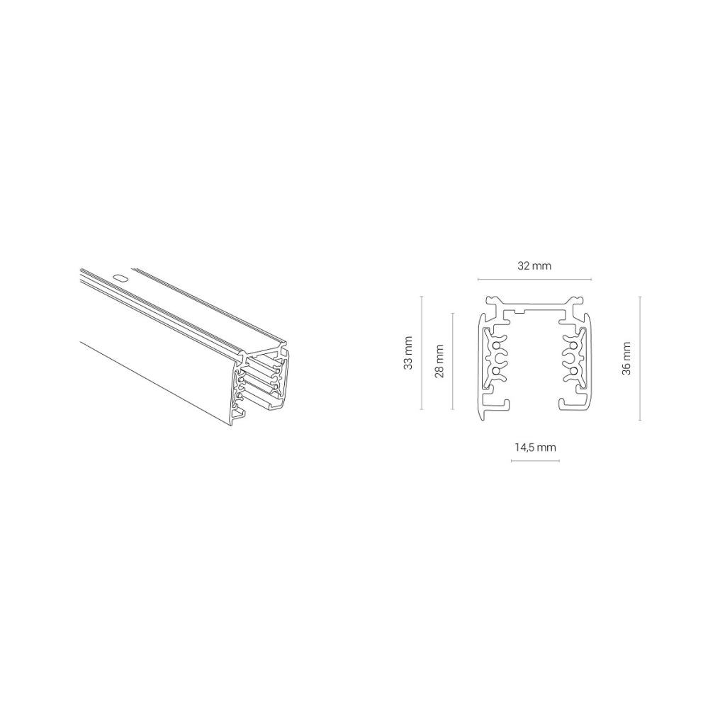 Binario CTLS nero 1m trifase 3 circuiti Nowodvorski 8714