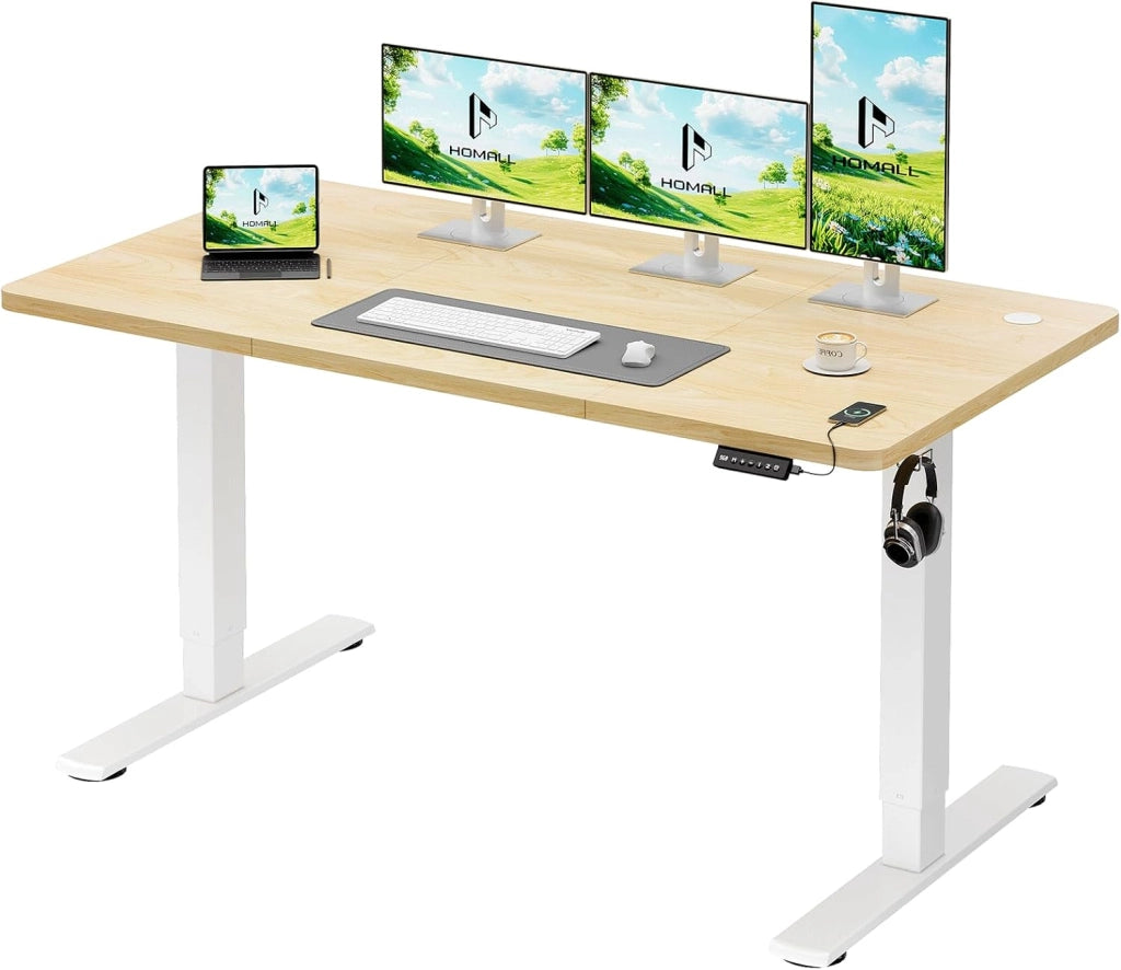 Scrivania Regolabile In Altezza Scrivania Elettrica Con Gestione dei cavi e porta di ricarica USB Altezza Regolabile 73-118 cm, 2 Altezze Di Memoria Scrivania Per Ufficio (Nero, 120x60cm)