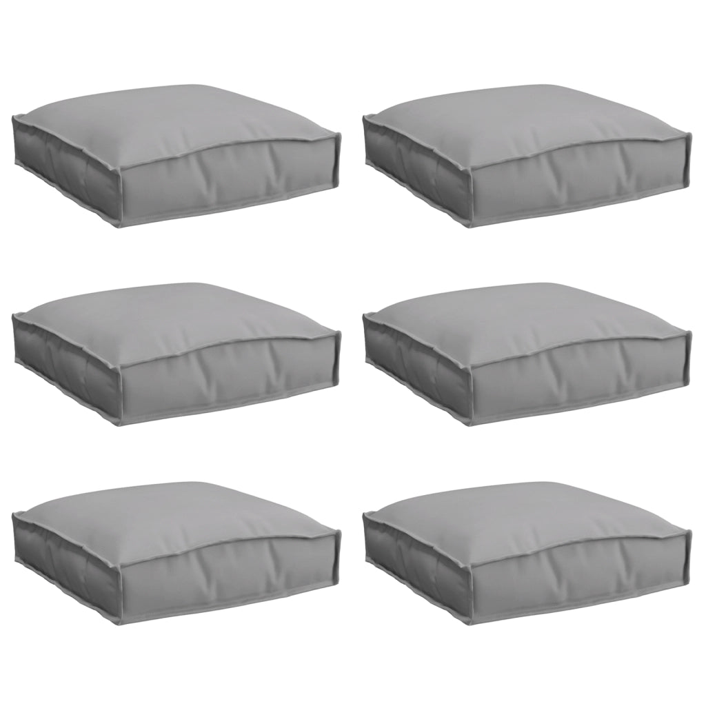 Cuscini per Pallet 6 pcs Grigio 40x40x8 cm Tessuto Oxford