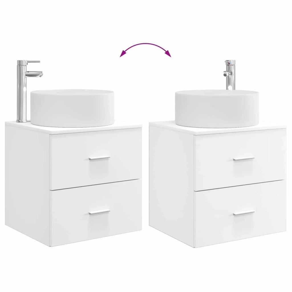 Set di mobili per il bagno 2 pz Bianco Legno ingegnerizzato 3404008