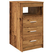 Mobile contenitore moderno con cassetti 40 x 50 x 76 cm facile da pulire stabile realizzato in legno composito con finitura effetto legno anticato 02_0050705