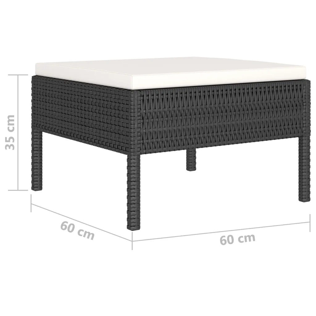 Set Divani da Giardino 6 pz con Cuscini in Polyrattan Nero 3056986