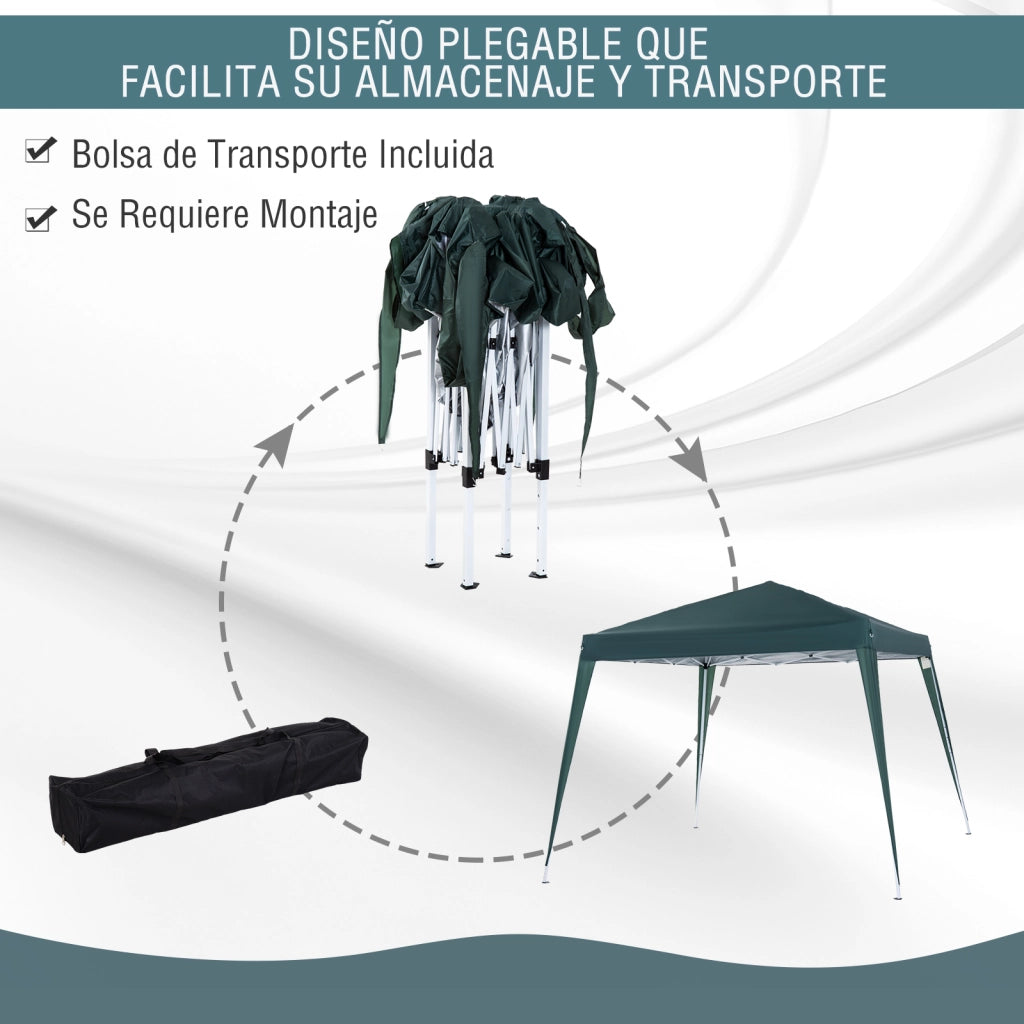 Gazebo Pieghevole per Giardino ¨C zephmum ¨C Verde 240x240 cm