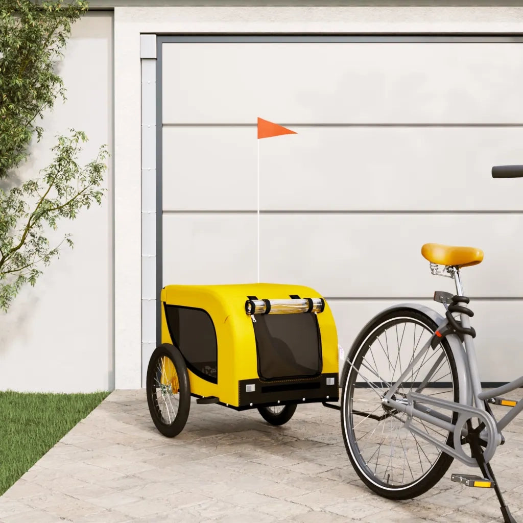 Rimorchio da Bici per Animali Giallo e Nero Oxford e Ferro CFW1285080