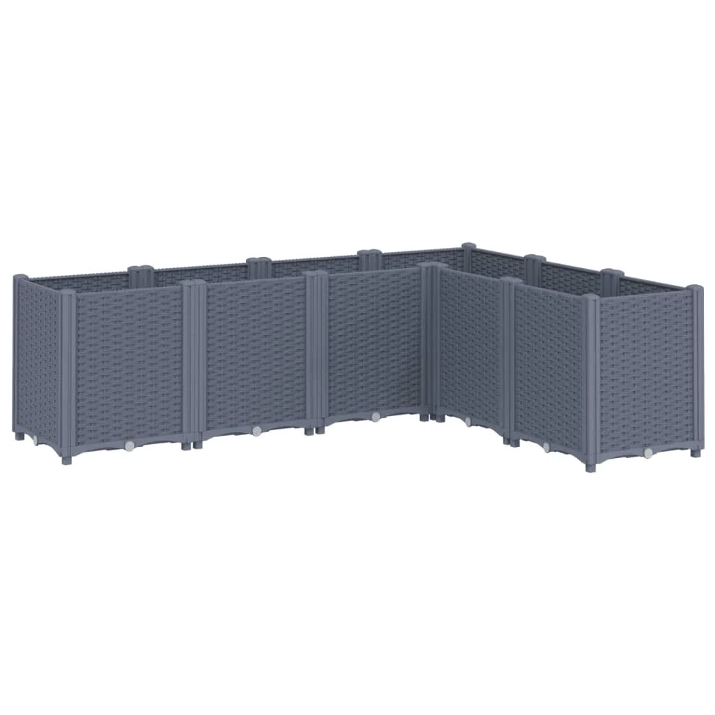 Fioriera rialzata per piante fiori terrazza giardino 160 x 120 x 53 cm PP grigio 02_0037456