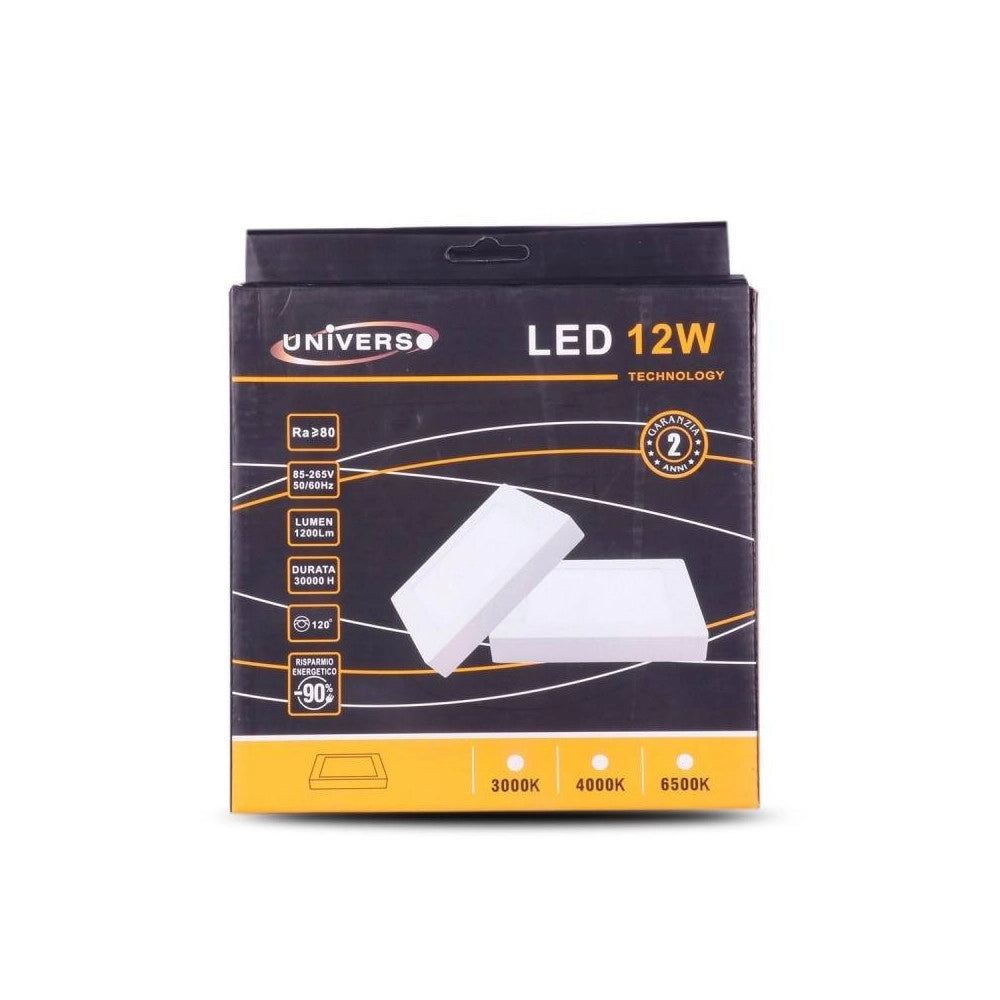 Trade Shop - Pannello Plafoniera Led 12 W Quadrato Luce Bianco Caldo Freddo Naturale P17 -