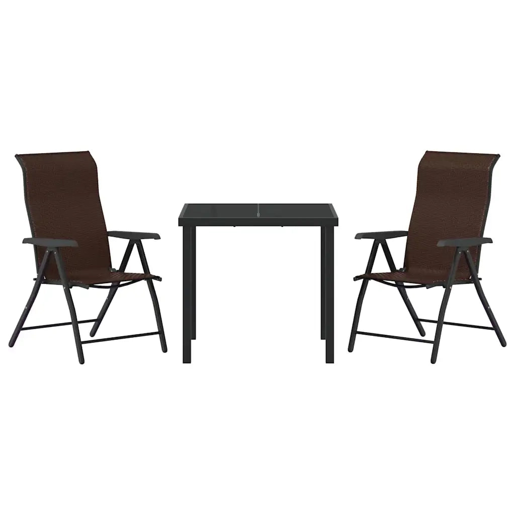 Set da Pranzo per Giardino 3 pcs Marrone