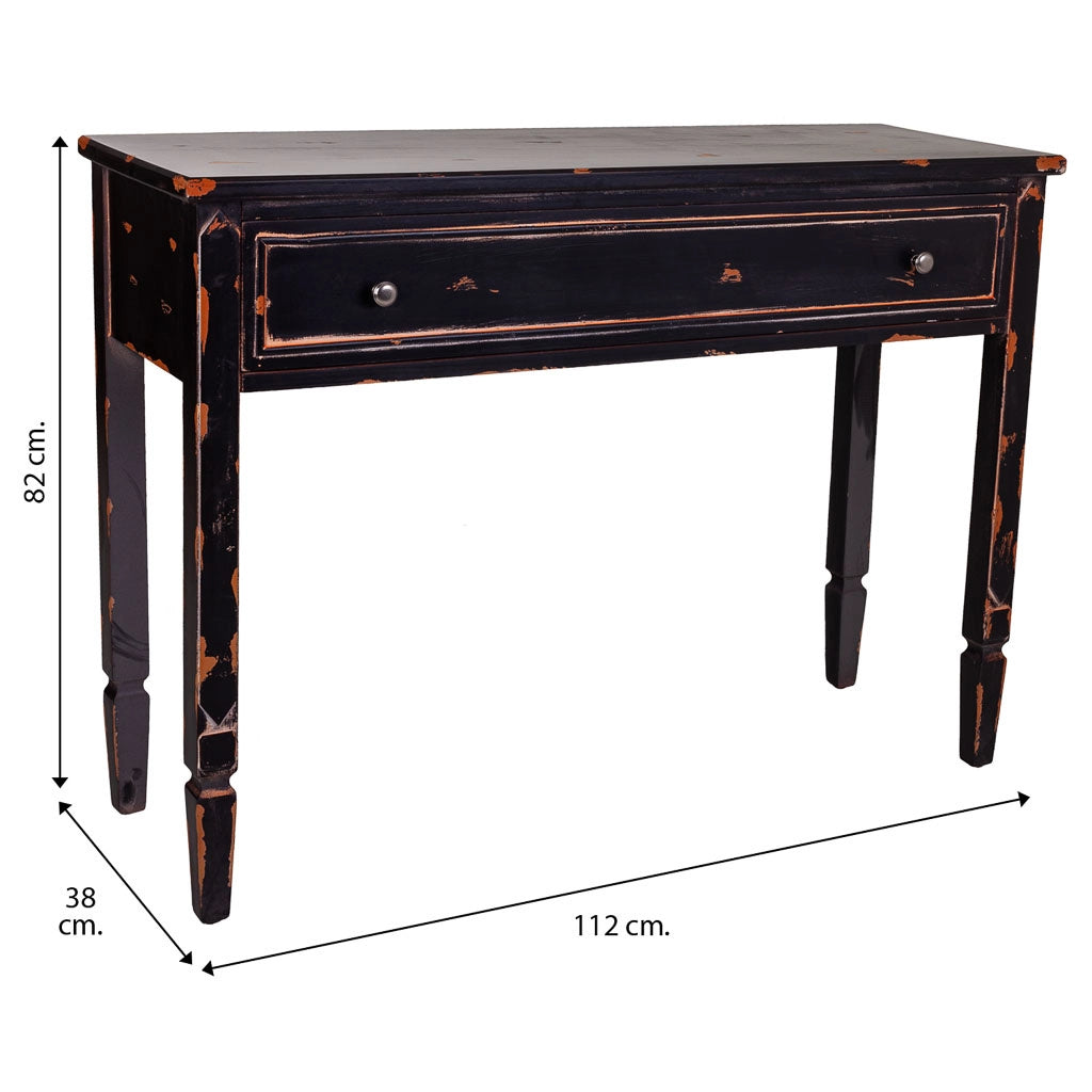 Mobile da ingresso in legno nero 112x38x82h