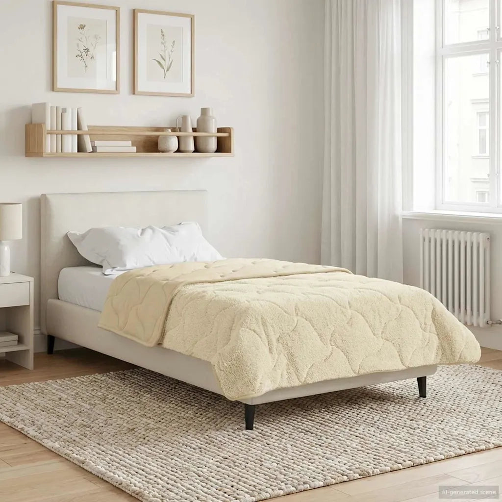 Duvet Estivo Crema 135 x 220 cm Microfibra e Fleece Teddy
