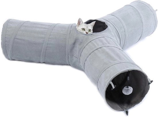 Tunnel per gatti tridimensionale da gioco ripiegabile giocattolo interattivo per gatti e gattini diametro: 25 cm - OHANA