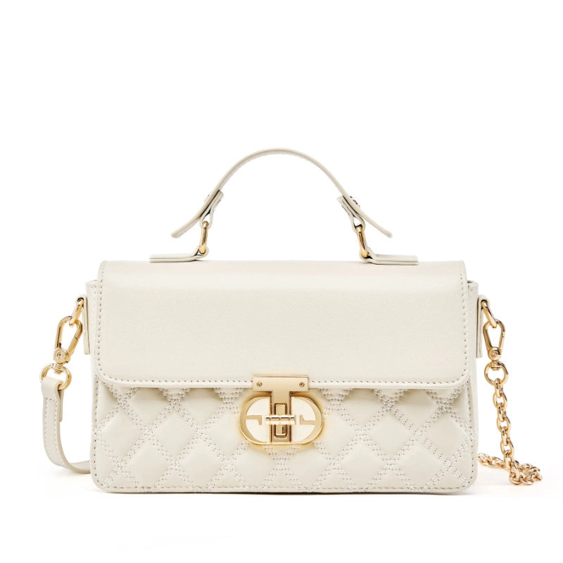 Borsa a tracolla da donna in vera pelle, colore bianco