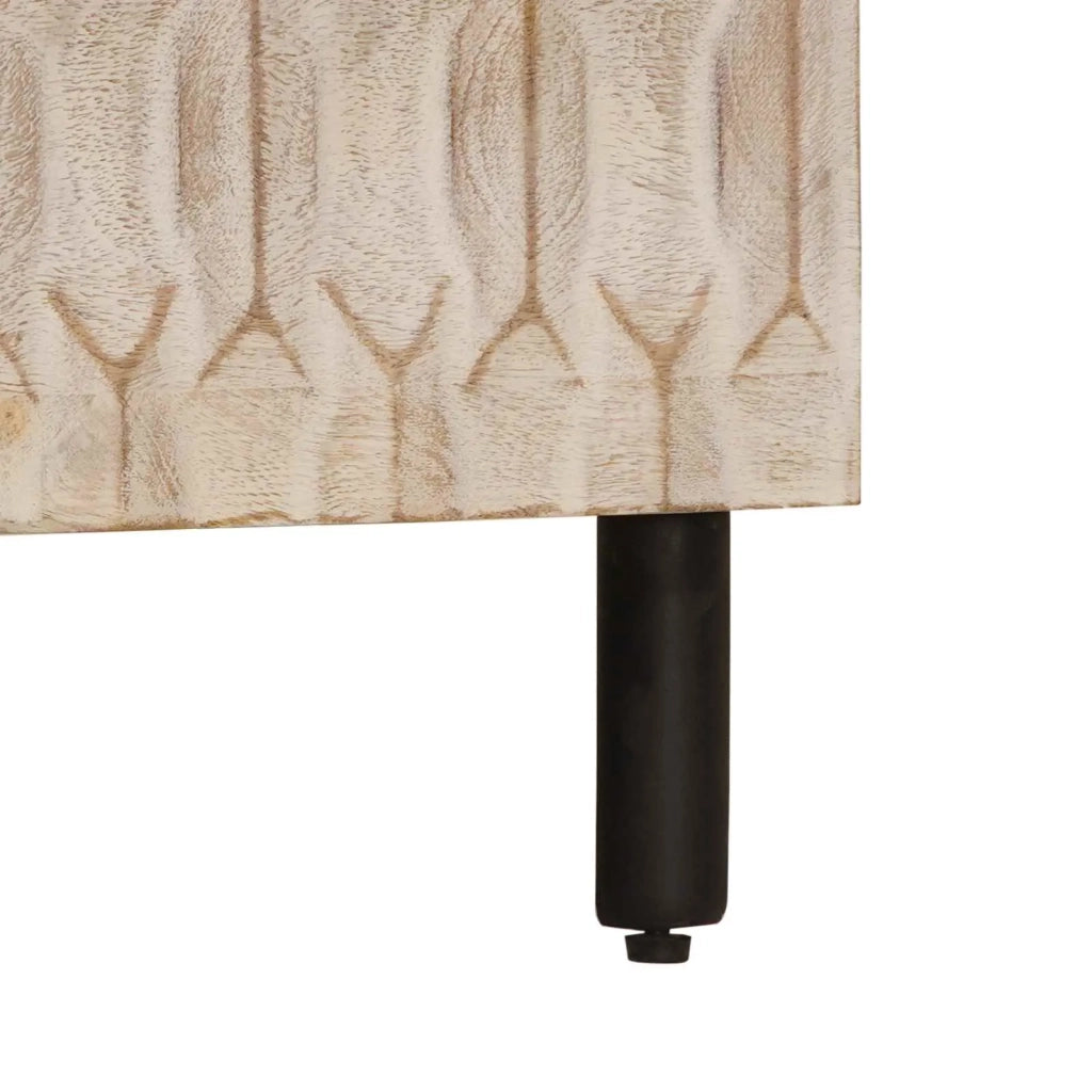 Armadio da Notte Bianco 50 x 33 x 62 cm Legno di mango massello 4017873