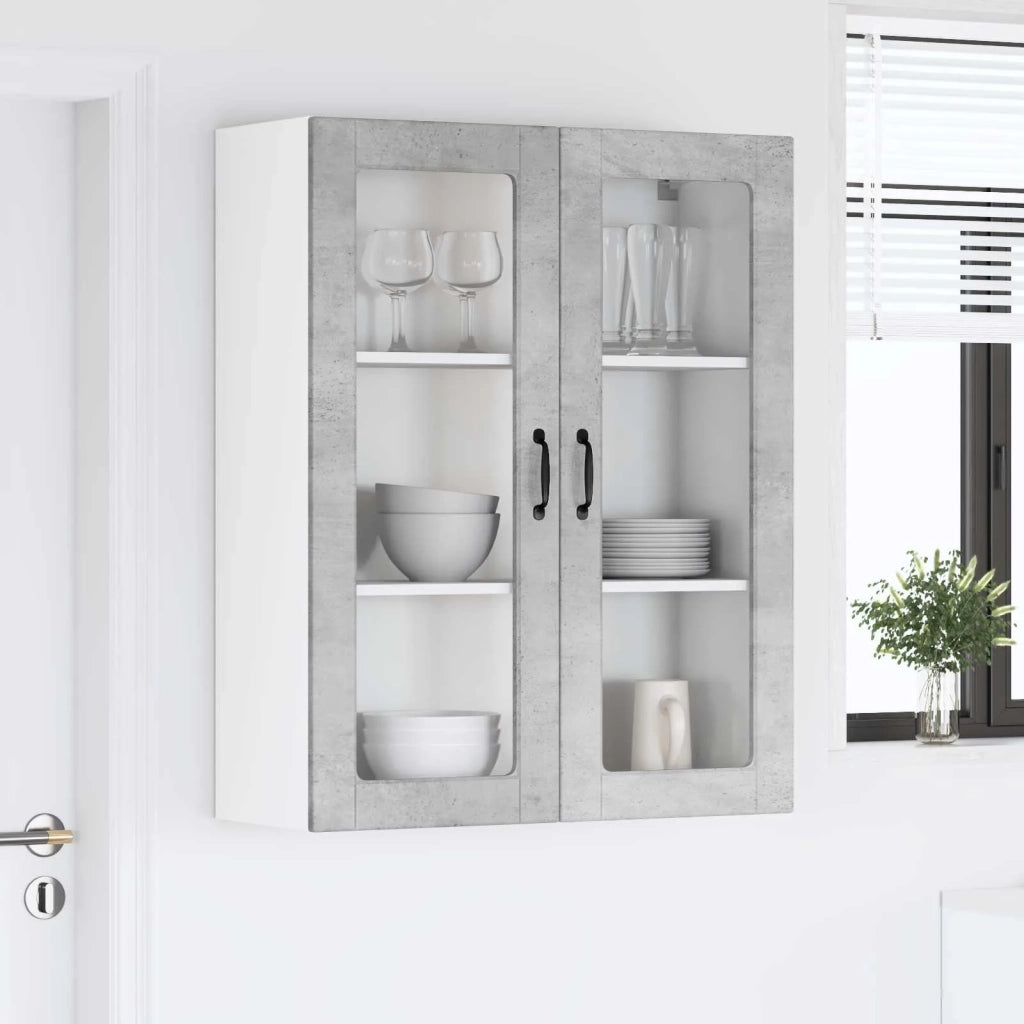 Mobile in vetro da parete LUCCA Grigio Cemento 80 x 31 x 100 cm