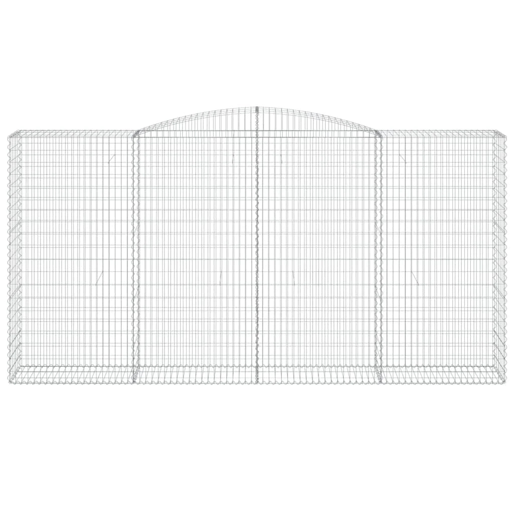 Set di 7 gabbioni ad arco per recinzione gabbia o muro di contenimento 400 x 50 x 200/220 cm ferro zincato argento 02_0041143