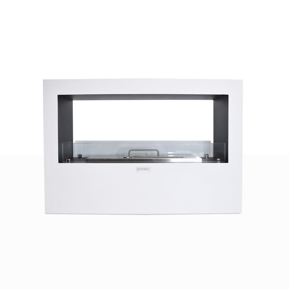 Camino a Bioetanolo da Pavimento 100x30x70 cm Giotto S Bianco