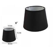 Trade Shop - Paralume Conico Cilindro Cappello Ricambio Per Lampada E Applique In Tessuto Tnt - Nero   -8"   -