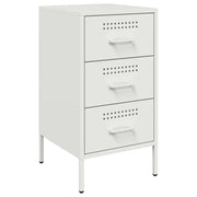Comodino | Armadio da Notte | Mobiletto da notte Bianco 36x39x68 cm in Acciaio