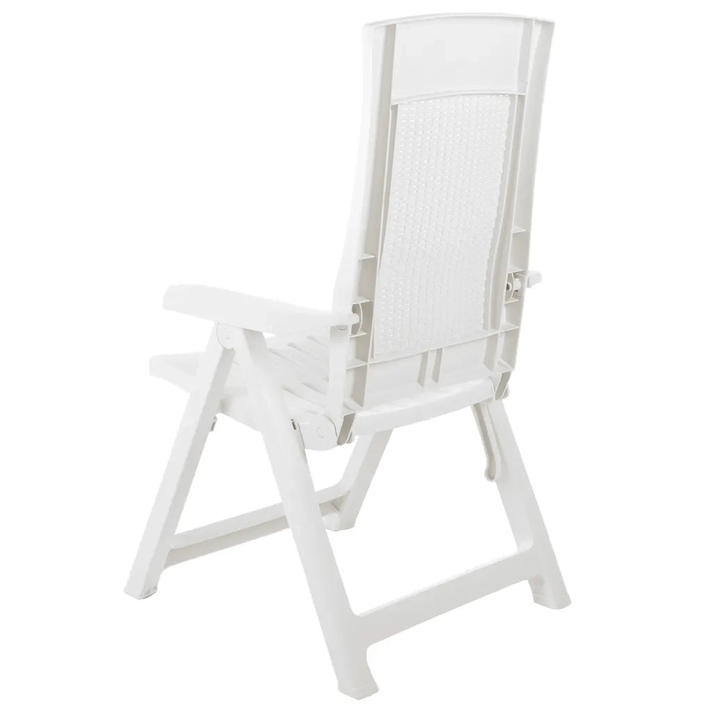Sedie Reclinabili da Giardino 2 pz in Plastica Bianca 48760