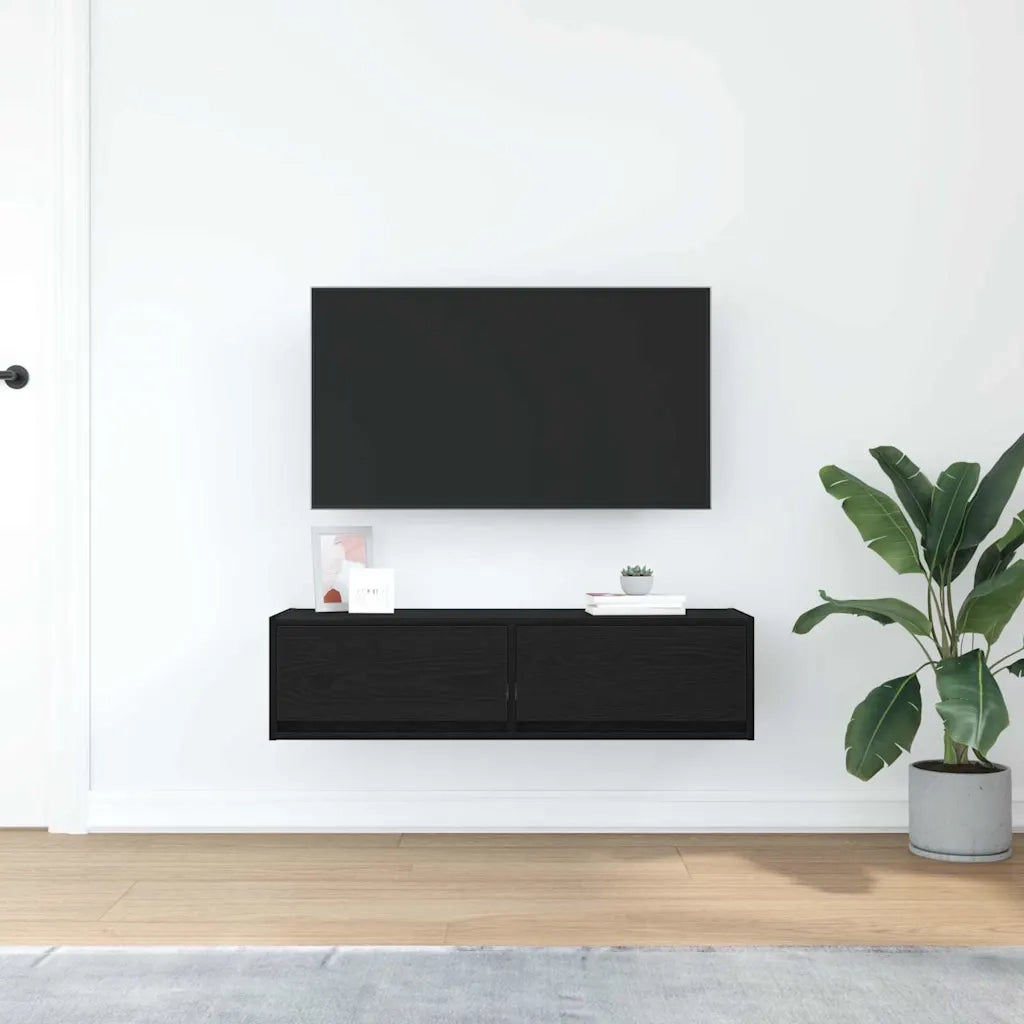 Mobile TV Rovere nero 100 x 31 x 25,5 cm Legno multistrato 861527