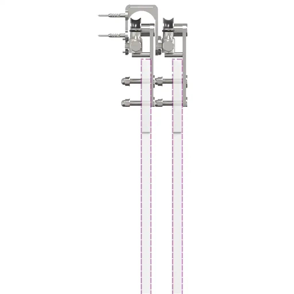 Kit Binari Porta Scorrevole 200 cm Acciaio Inossidabile Argento 3295766