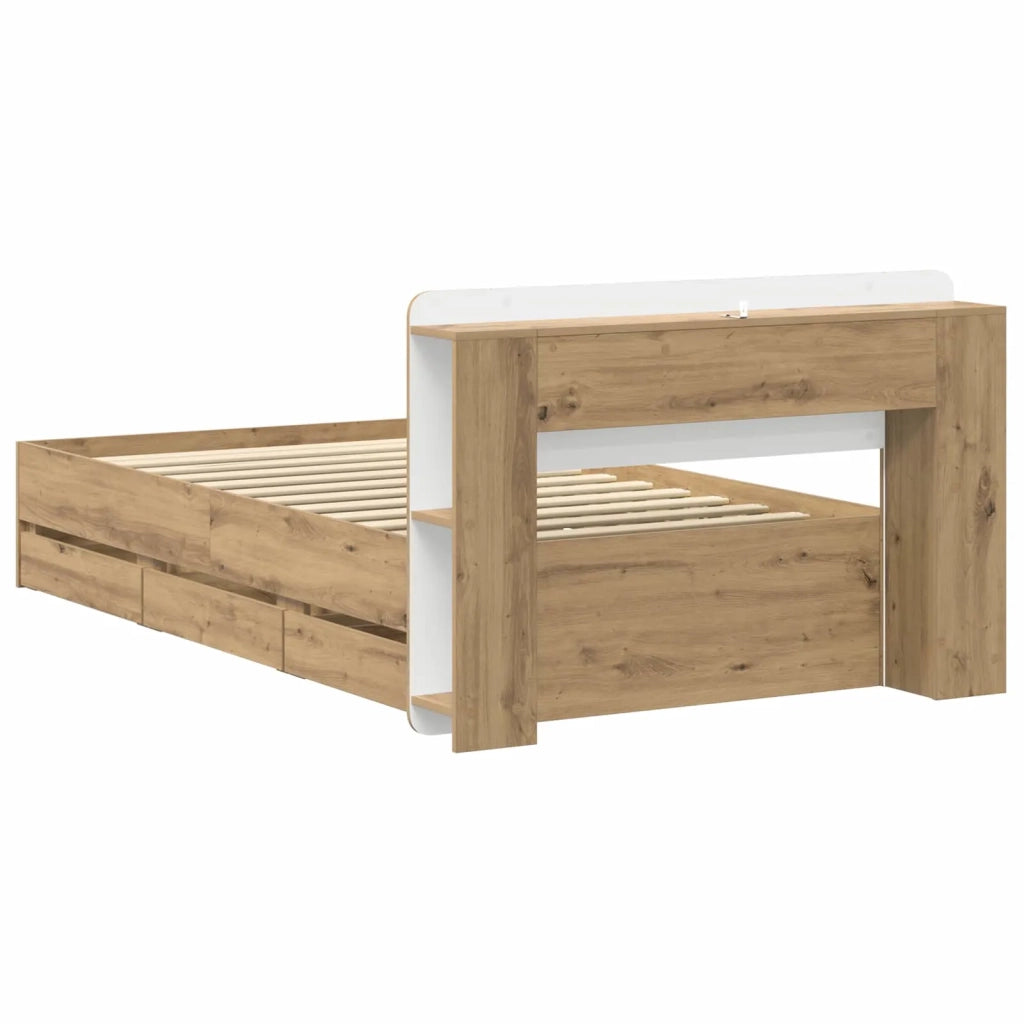Telaio del letto con storage Rovere Artigianale 80 x 200 cm