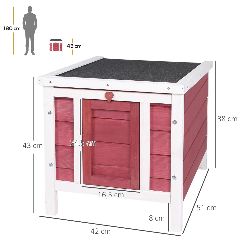 Casetta per Conigli in Legno da Giardino ¨C Zephmum ¨C Rosso 42x51x43 cm