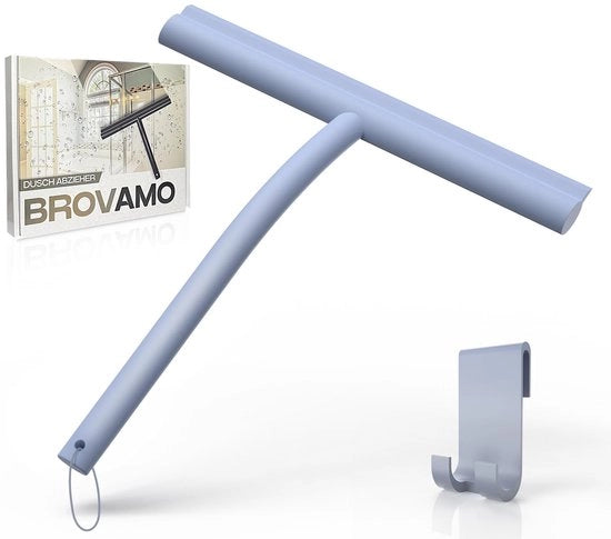 Douchewisser senza fori, douchewisser senza vite per vetrate, douchewisser in silicone per finestre da bagno, specchi e vetri auto [blu]