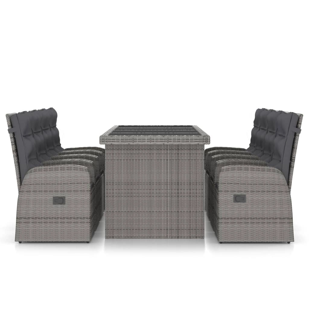Set da pranzo da giardino 9 pezzi con cuscini in resina intrecciata grigia 02_0014935
