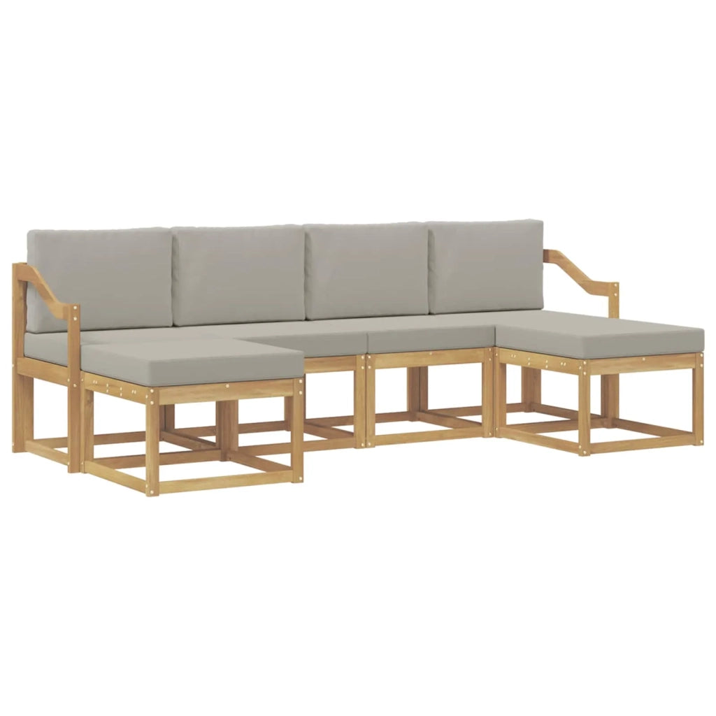 Set di divani da esterno 6 pcs Bianco e Grigio Chiaro 3388030